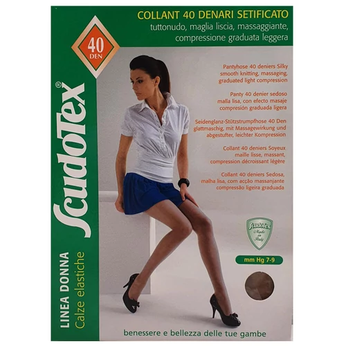 Scudotex S-433 40 den-es kompressziós selyemszálas harisnyanadrág 7-9 Hgmm, fekete - 3/M