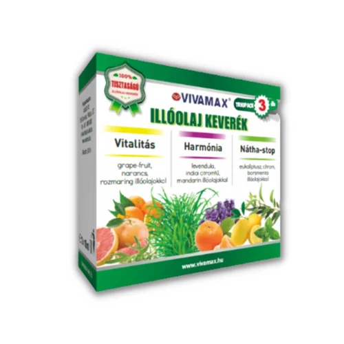 Illóolaj keverék csomag: harmónia, vitalitás és nátha-stop (3x10ml)