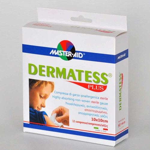 Dermatess plus mull-lap 12db 10x10cm