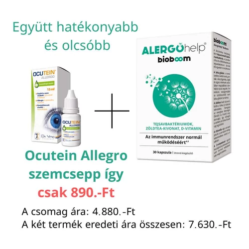 Ocutein Allegro szemcsepp és Bioboom Alergohelp kapszula csomag
