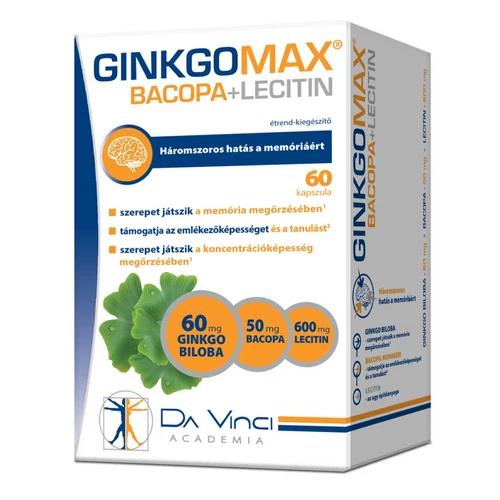 GinkgoMax lágyzselatin kapszula +Bacopa+Lecitin 60 db