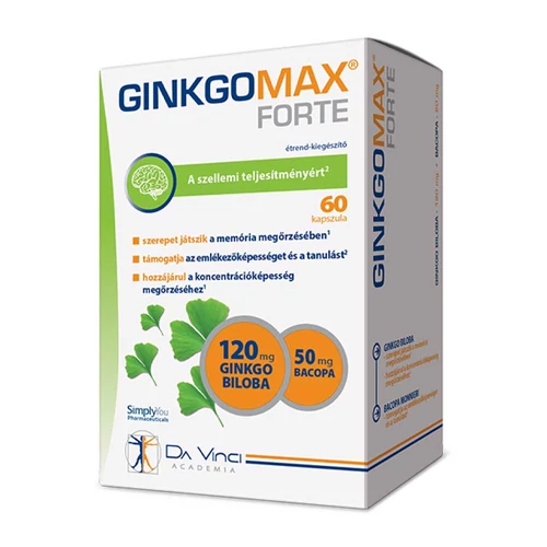 GinkgoMax Forte lágyzselatin kapszula 120mg GinkgoBiloba + 50 mg Bacopa 60 db